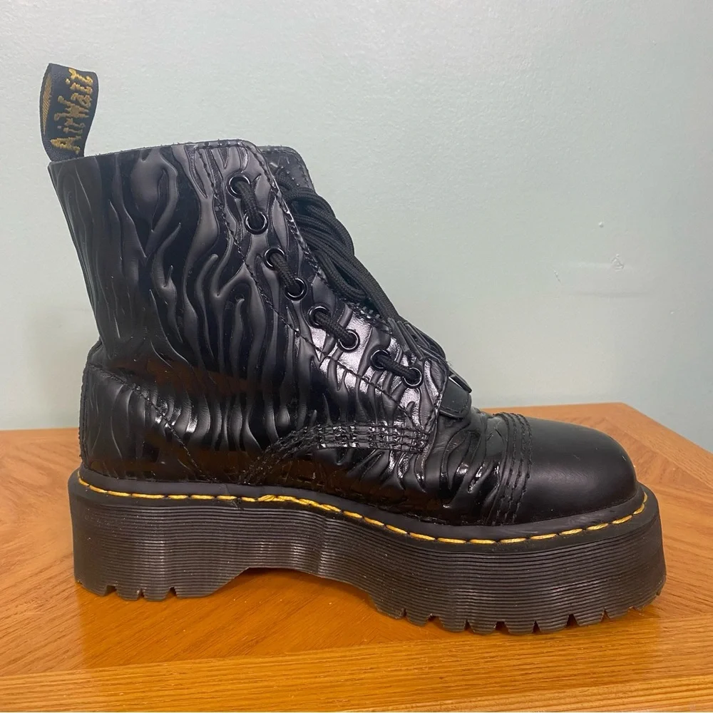 Dr Martens‎ Sinclair Zebra Emboss Platform Boots Black Size 8 Women’s